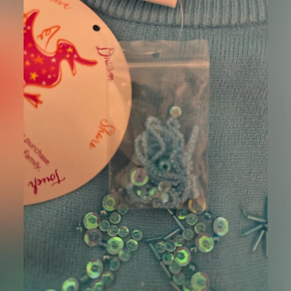 NWT Quacker Factory Mockneck Acrylic Snowman Sequin Pearls Sweater Sz Large ☃️❄️ - Picture 6 of 11